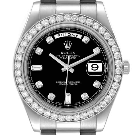 rolex style 218349 black pre-owned|Rolex white gold president.